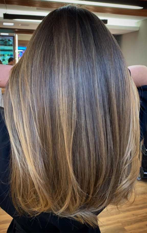 chocolate hair with blonde highlights